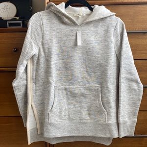 NWT Madewell Heather Gray Side Slit Hoodie Sweatshirt